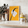 space boho abstract poster vibrant green orange hues unique wall art piece thoughtful gift captivating artwork modern elegance charm unframed print options style
