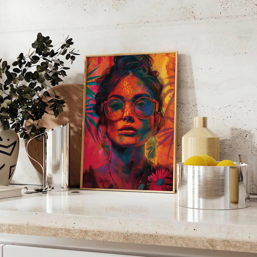 Boho Women Poster Travel Poster High Quality Frame Premium Print Home Decor Color