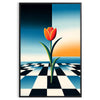 touch elegance space vintage flower prints poster botanical masterpiece black orange hues stunning piece wall art unique gift available unframed décor exquisite artwork today
