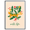 space vibrant botanical poster lush green striking orange hues wall art unique gift nature beauty indoors preferred size A4 cm A0 decor stunning print today