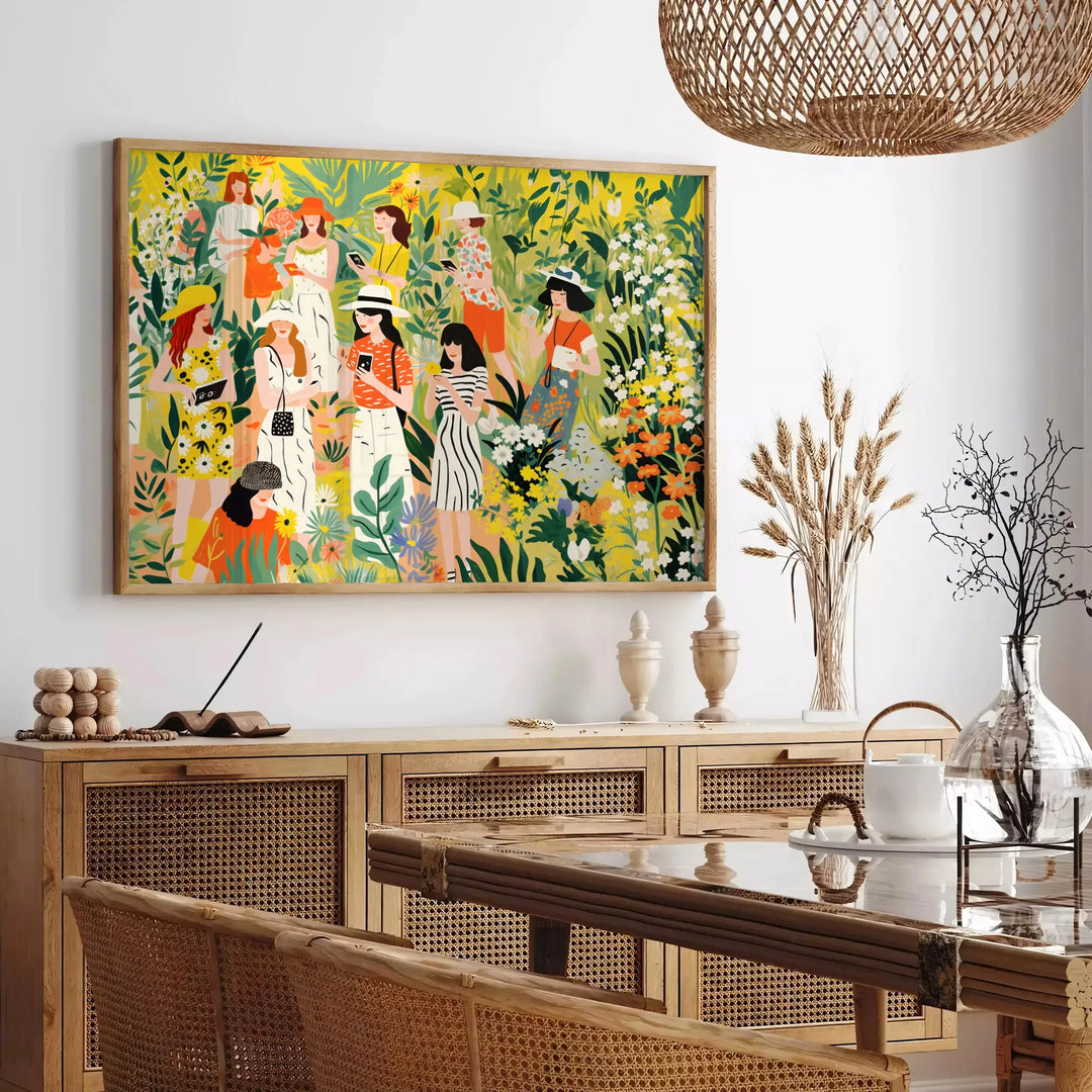 space stunning botanical poster maker vibrant green orange hues art print perfect wall nature indoors unique gift unframed version style