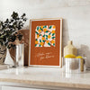 space stunning botanical vintage poster vibrant greens oranges exquisite art wall unique gift print timeless beauty sizes A4 cm A0 perfect fit