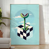 captivating Flower Market Poster botanical carnivorous flowers elegant black gray tones stunning wall art perfect gift nature lovers enthusiasts print sizes A4 cm A0