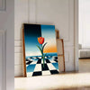 touch elegance space vintage flower prints poster botanical masterpiece black orange hues stunning piece wall art unique gift available unframed décor exquisite artwork today