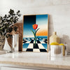 touch elegance space vintage flower prints poster botanical masterpiece black orange hues stunning piece wall art unique gift available unframed décor exquisite artwork today
