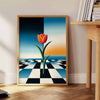 touch elegance space vintage flower prints poster botanical masterpiece black orange hues stunning piece wall art unique gift available unframed décor exquisite artwork today