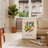 space vibrant botanical poster lush green striking orange hues wall art unique gift nature beauty indoors preferred size A4 cm A0 decor stunning print today