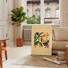 space botanical poster vibrant yellow bold black hues wall art unique gift artwork nature charm room sizes A4 cm A0
