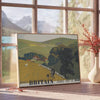 charm Britain stunning travel poster elegant gray green hues wall art thoughtful gift print exquisite addition space decor artwork available A4 cm