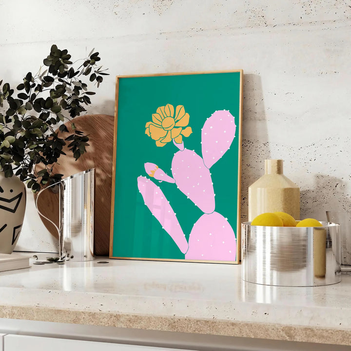 Cactus Animal Art Print Travel Poster High Quality Frame Premium Print Home Decor Color