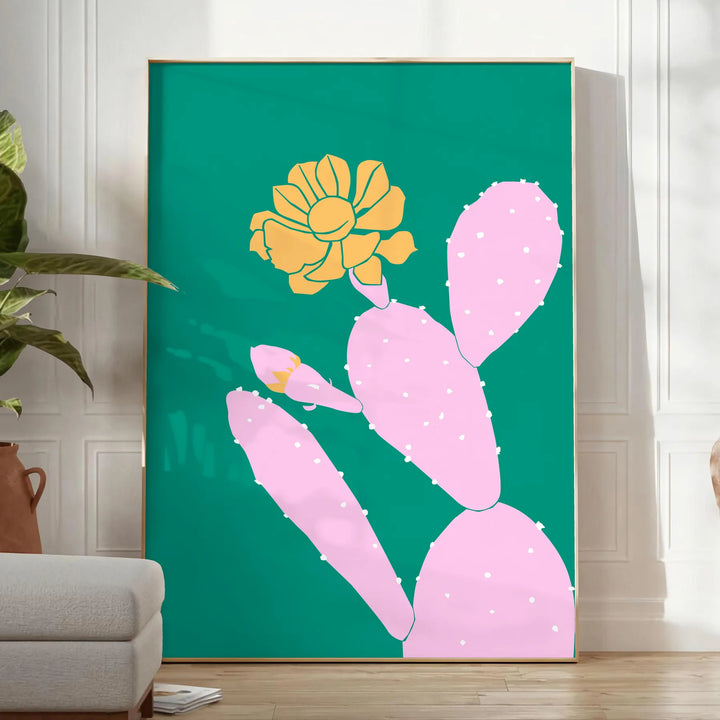 Cactus Animal Art Print Travel Poster High Quality Frame Premium Print Home Decor Color