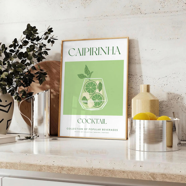 Caipirinha Cocktail Wall Print Travel Poster High Quality Frame Premium Print Home Decor Color