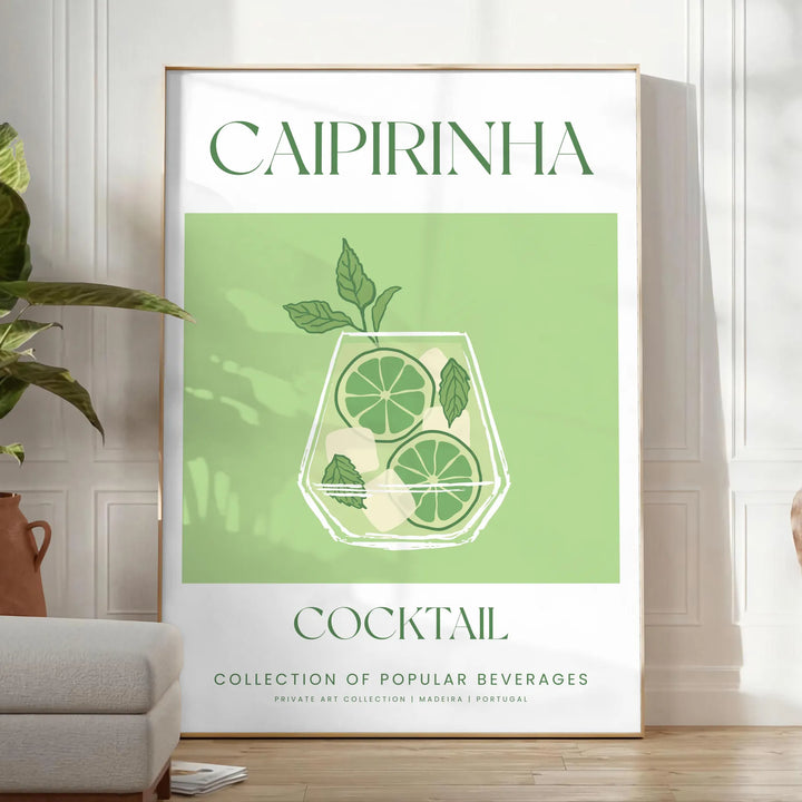 Caipirinha Cocktail Wall Print Travel Poster High Quality Frame Premium Print Home Decor Color