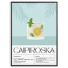 space stunning Caipiroska Cocktail Poster vibrant green hues sleek black background captivating wall art perfect gift enthusiasts chic addition room standalone print