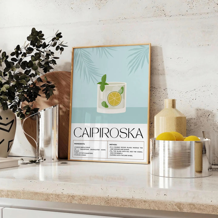 Caipiroska Cocktail Wall Art Travel Poster High Quality Frame Premium Print Home Decor Color