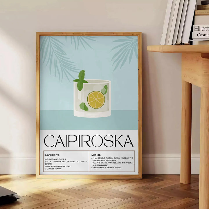 Caipiroska Cocktail Wall Art Travel Poster High Quality Frame Premium Print Home Decor Color