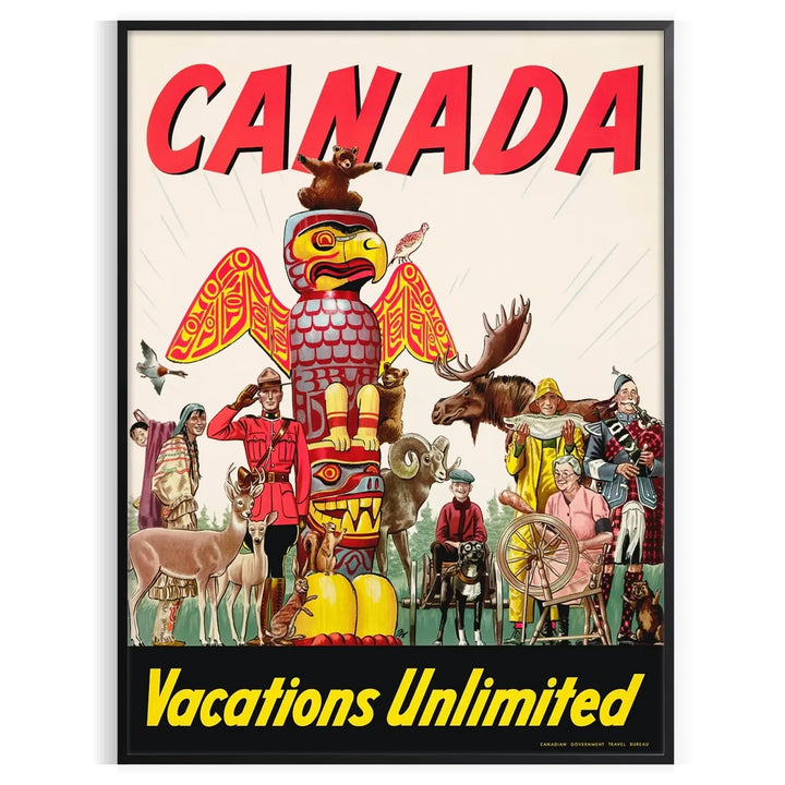 Canada Vacances Illimité Affiche de voyage Impression murale 