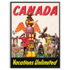 beauty Canada vibrant Vacations Unlimited poster black orange tones perfect wall art lovers unique gift space stunning print sizes A4 cm A0