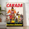 beauty Canada vibrant Vacations Unlimited poster black orange tones perfect wall art lovers unique gift space stunning print sizes A4 cm A0