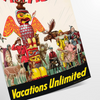 beauty Canada vibrant Vacations Unlimited poster black orange tones perfect wall art lovers unique gift space stunning print sizes A4 cm A0