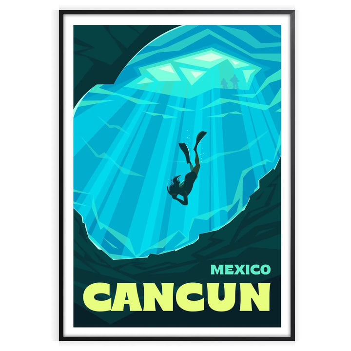 Affiche de voyage imprimée Cancun