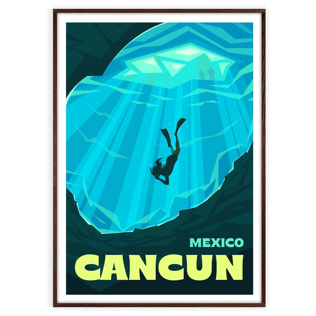 Affiche de voyage imprimée Cancun