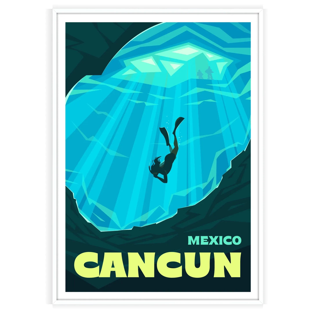 Affiche de voyage imprimée Cancun