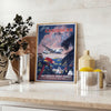 vibrant charm Caribbean American World Airways captivating travel art poster lush greens tranquil blues perfect wall unique gift space stunning artwork available