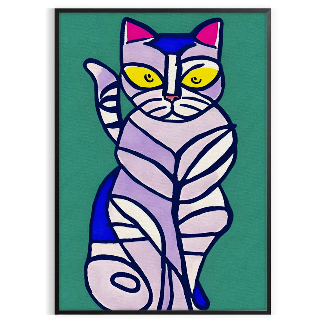 Cat Modern Art Poster Travel Poster High Quality Frame Premium Print Home Decor Color