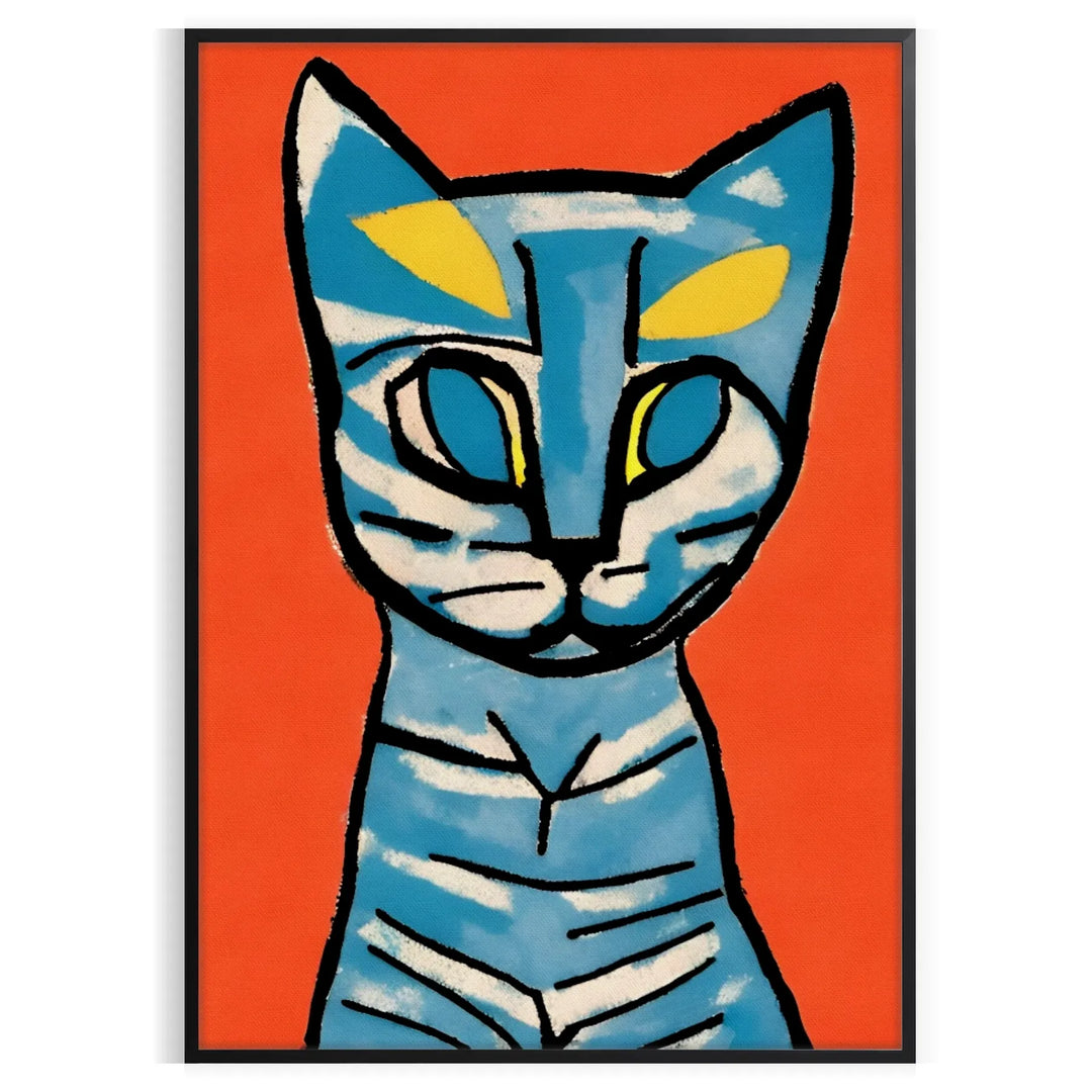 Cat Modern Art Print Travel Poster High Quality Frame Premium Print Home Decor Color