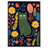 mystique Cat4 Animal poster captivating piece wall art black green tones unique artwork perfect gift cat lovers intrigue space framed print standalone decor