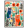 space Cat4 Animal Poster vibrant green orange hues stunning wall art perfect gift unique print decor sizes Letter Architectural Size E 33.1"x46.8