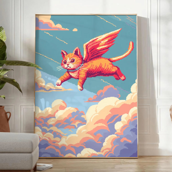 Cat4 Animal Art 2 Travel Poster High Quality Frame Premium Print Home Decor Color