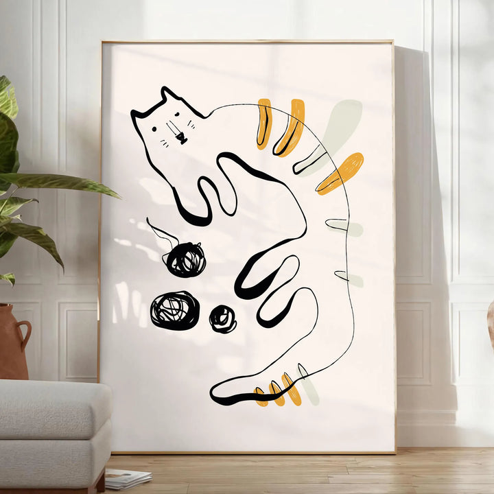 Cat4 Animal Art 3 Travel Poster High Quality Frame Premium Print Home Decor Color