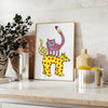 Cat4 Animal Art poster elegant gray hues vibrant yellow stunning wall unique gift print charm space decor exceptional artwork