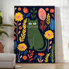 mystique Cat4 Animal poster captivating piece wall art black green tones unique artwork perfect gift cat lovers intrigue space framed print standalone decor