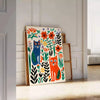 space Cat4 Animal Poster vibrant green orange hues stunning wall art perfect gift unique print decor sizes Letter Architectural Size E 33.1"x46.8