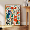 space Cat4 Animal Poster vibrant green orange hues stunning wall art perfect gift unique print decor sizes Letter Architectural Size E 33.1"x46.8