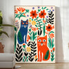 space Cat4 Animal Poster vibrant green orange hues stunning wall art perfect gift unique print decor sizes Letter Architectural Size E 33.1"x46.8