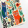 space Cat4 Animal Poster vibrant green orange hues stunning wall art perfect gift unique print decor sizes Letter Architectural Size E 33.1"x46.8