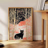 love feline elegance cat poster sleek black vibrant green hues perfect lovers art enthusiasts unique gift stylish wall space unframed version artwork