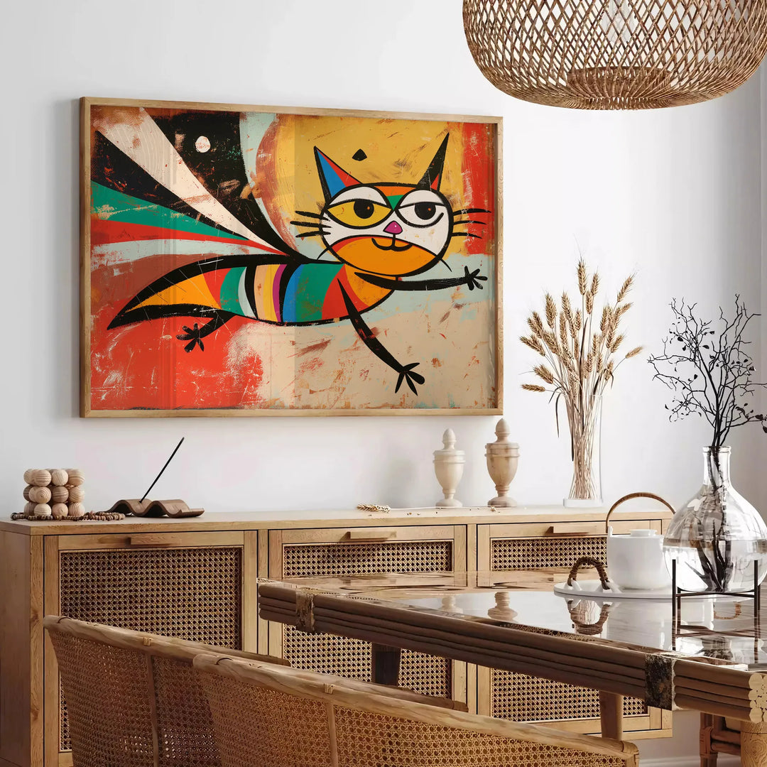 Cat Animal Art Print 2 Travel Poster High Quality Frame Premium Print Home Decor Color