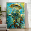 charm feline elegance space cat poster green blue hues stunning piece wall art perfect thoughtful gift chic addition home decor unframed today