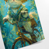 charm feline elegance space cat poster green blue hues stunning piece wall art perfect thoughtful gift chic addition home decor unframed today