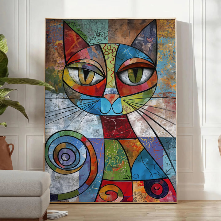 Cat Animal Print 2 Travel Poster High Quality Frame Premium Print Home Decor Color