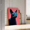 feline charm cat poster black orange wall art unique gift piece space vivid artwork flair decor