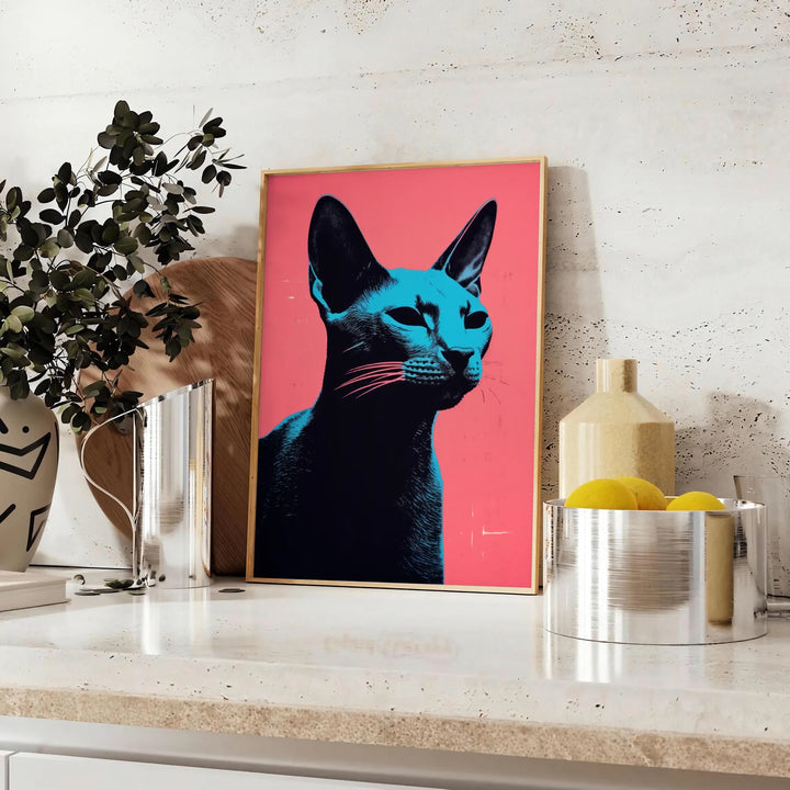 Cat Animal Print 4 Travel Poster High Quality Frame Premium Print Home Decor Color