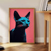 feline charm cat poster black orange wall art unique gift piece space vivid artwork flair decor