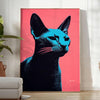 feline charm cat poster black orange wall art unique gift piece space vivid artwork flair decor