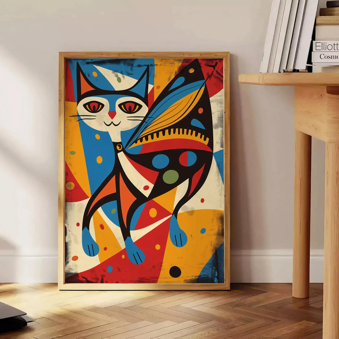 Cat Animal Wall Print 1 Travel Poster High Quality Frame Premium Print Home Decor Color